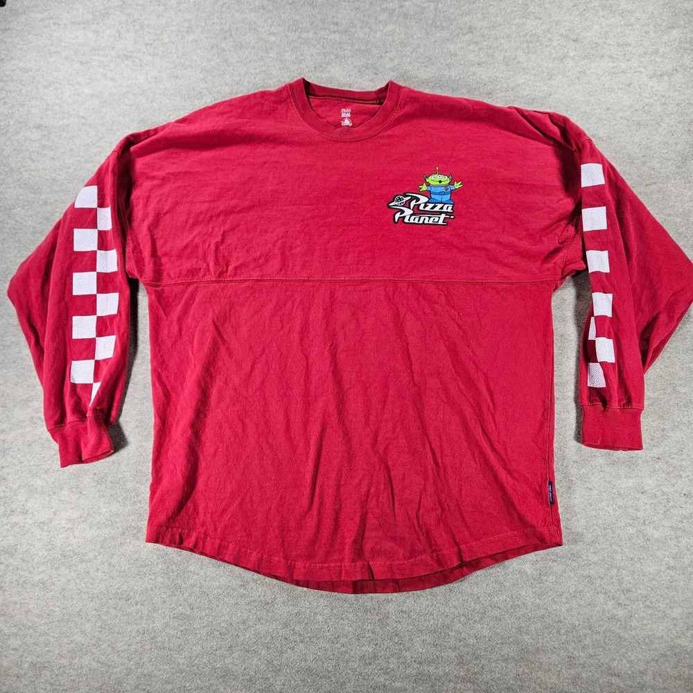 Disney Parks Pixar Toy Story Pizza Planet Red Spirit Jersey Alien Small Adult